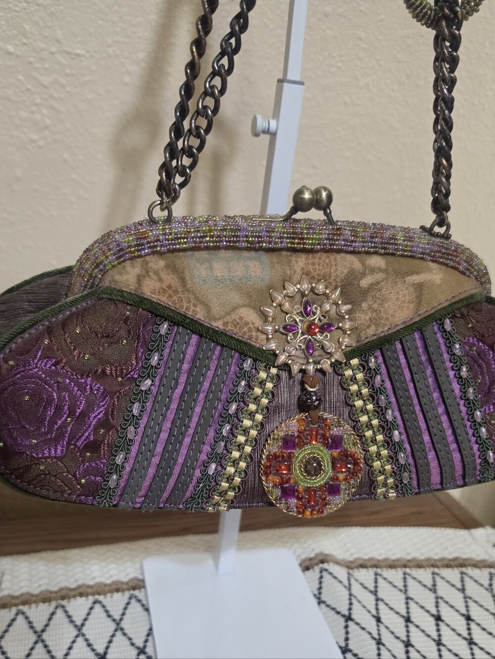 Mary Frances Embellished Floral Frame in Purple